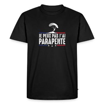 I Can't I Paraglided Parachutist - Men's Premium Organic T-Shirt - black - Front - Nico (187cm)