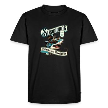 Bande dessinée de requin steampunk - T-shirt Premium bio Homme - noir - Devant - Nico (187cm)