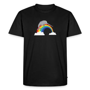 NarvalRainbow LGBTQ Drôle Baleine Gros Poisson Océan - T-shirt Premium bio Homme - noir - Devant - Nico (187cm)