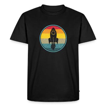 Rocket Science Physics Retro Vintage - Men's Premium Organic T-Shirt - black - Front - Nico (187cm)