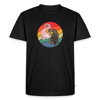 Ying and Yang Axolotl - Men's Premium Organic T-Shirt - black - Front - Nico (187cm)