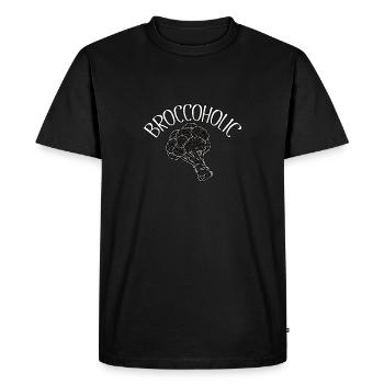 Broccoholic aime le brocoli style rétro - T-shirt Premium bio Homme - noir - Devant - Nico (187cm)
