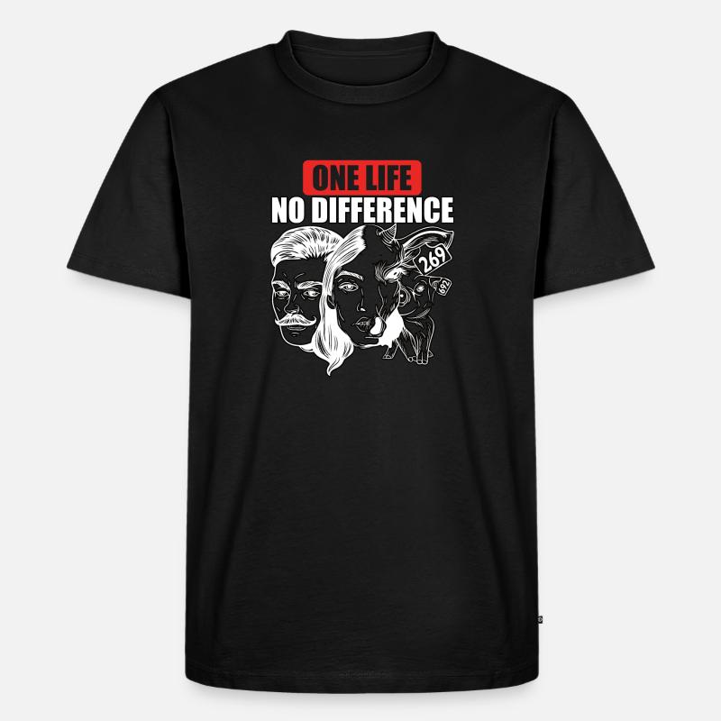 One life no Difference Gleichheit - Männer Premium Bio T-Shirt - Schwarz