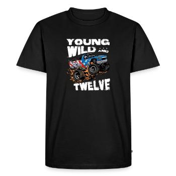 m Monster Truck 12th Birthday Boy Party - Jeune, - T-shirt Premium bio Homme - noir - Devant - Nico (187cm)