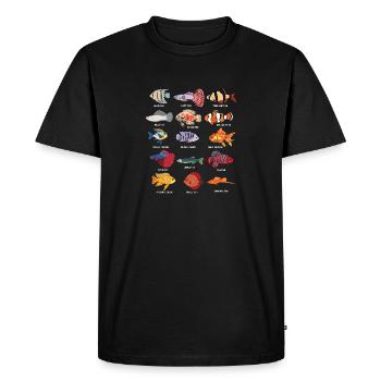 Pet Fish Species - Fishkeeper Fishkeeping Lover - Men's Premium Organic T-Shirt - black - Front - Nico (187cm)