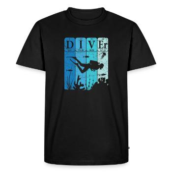 Scuba Diver Tableau périodique Éléments Retro - T-shirt Premium bio Homme - noir - Devant - Nico (187cm)