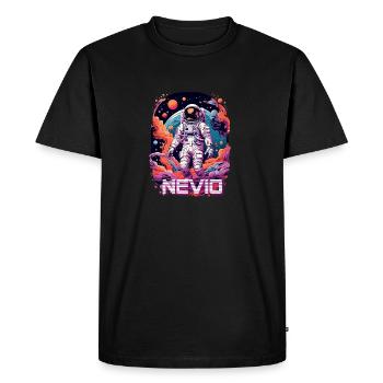 NEVIO - Beau prénom de garçon avec astronaute cool - T-shirt Premium bio Homme - noir - Devant - Nico (187cm)