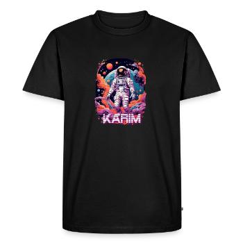 KARIM - Beau prénom de garçon avec astronaute cool - T-shirt Premium bio Homme - noir - Devant - Nico (187cm)