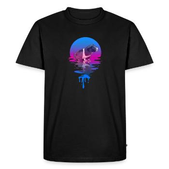 Coucher de soleil Maigre Cochon - T-shirt Premium bio Homme - noir - Devant - Nico (187cm)