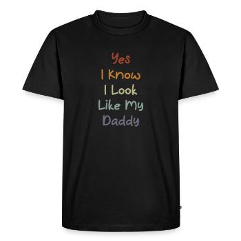 Oui, je sais que je ressemble à mon papa drôle pour la fête des pères - T-shirt Premium bio Homme - noir - Devant - Nico (187cm)