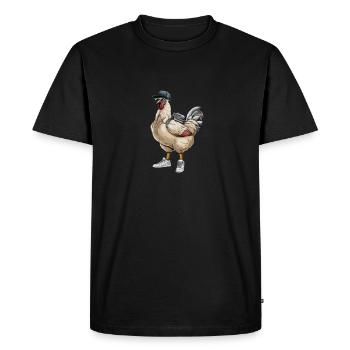 Drôle de hipster avec des lunettes de soleil et - T-shirt Premium bio Homme - noir - Devant - Nico (187cm)
