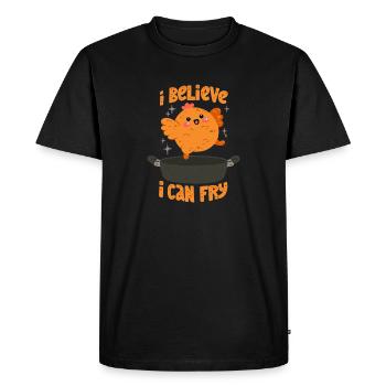 Je crois que je peux faire frire du poulet frit - T-shirt Premium bio Homme - noir - Devant - Nico (187cm)