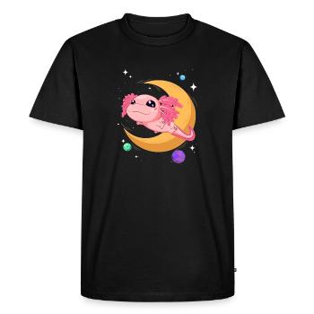 Mignon Espace Axolotl Kawaii Pastel Goth - T-shirt Premium bio Homme - noir - Devant - Nico (187cm)