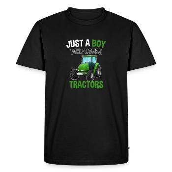 Tracteur agricole Tracteur agricole Tracteur agricole - T-shirt Premium bio Homme - noir - Devant - Nico (187cm)