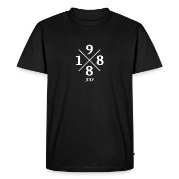 Minimal Birthday July 1988 - Simple - Men's Premium Organic T-Shirt - black - Front - Nico (187cm)