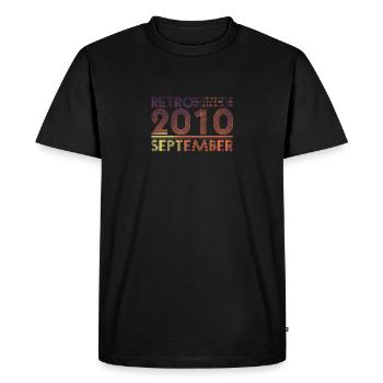 Retro Birthday September 2010 - Sunset line - Men's Premium Organic T-Shirt - black - Front - Nico (187cm)