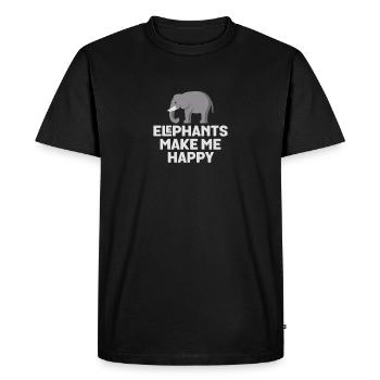 T-shirt éléphants Make Me Happy - Jeu de mots Animal Lover - T-shirt Premium bio Homme - noir - Devant - Nico (187cm)