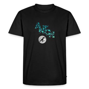 ANTON - Beautiful boy name with dinosaur - Men's Premium Organic T-Shirt - black - Front - Nico (187cm)