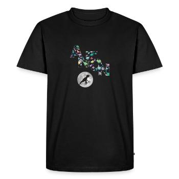 ANTON - Beau prénom de garçon avec dinosaure - T-shirt Premium bio Homme - noir - Devant - Nico (187cm)