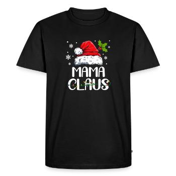 Maman Noël Père Noël Pyjama Famille Assortie - T-shirt Premium bio Homme - noir - Devant - Nico (187cm)