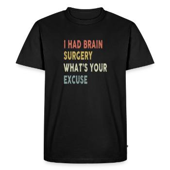 I Had Brain Surgery Retro Brain Surgery Survivor - Men's Premium Organic T-Shirt - black - Front - Nico (187cm)