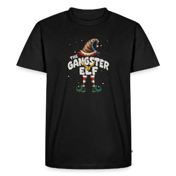 Je suis le gangster elfe Noël - T-shirt Premium bio Homme - noir - Devant - Nico (187cm)