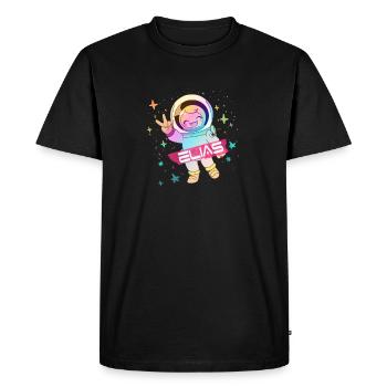ELIAS - Beau prénom de garçon avec astronaute mignon - T-shirt Premium bio Homme - noir - Devant - Nico (187cm)