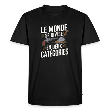 Le monde se divise en deux catégories - T-shirt Premium bio Homme - noir - Devant - Nico (187cm)