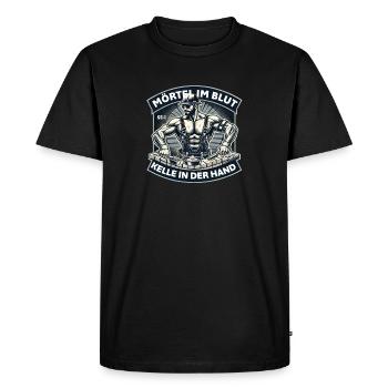 Mortier dans le sang, truelle à la main - T-shirt Premium bio Homme - noir - Devant - Nico (187cm)