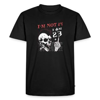 J’ai 23 ans et majeur - 24e anniversaire - T-shirt Premium bio Homme - noir - Devant - Nico (187cm)