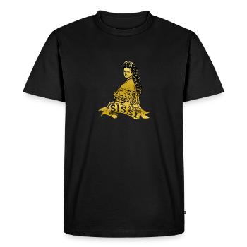 Sissi Gold - Men's Premium Organic T-Shirt - black - Front - Nico (187cm)