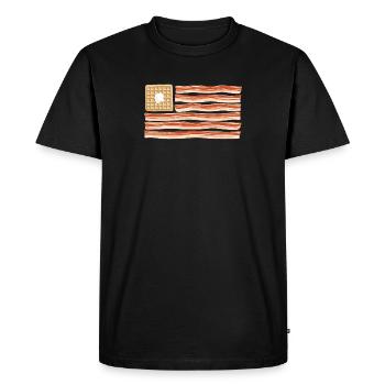 Bacon Drapeau américain Bacon de porc - T-shirt Premium bio Homme - noir - Devant - Nico (187cm)