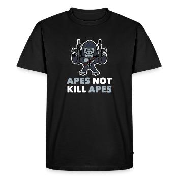 Singe Chimpanzé Gorille Singes Pas Singes - T-shirt Premium bio Homme - noir - Devant - Nico (187cm)