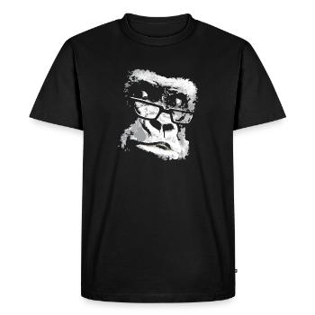 Singe Chimpanzé Gorille Lunettes de Soleil Ape - T-shirt Premium bio Homme - noir - Devant - Nico (187cm)