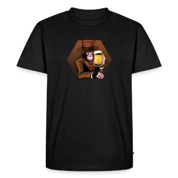 Singe Chimpanzé Gorille Drinking Ape - T-shirt Premium bio Homme - noir - Devant - Nico (187cm)