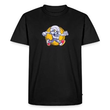 Course à pied Crâne Jogging Course à pied - T-shirt Premium bio Homme - noir - Devant - Nico (187cm)