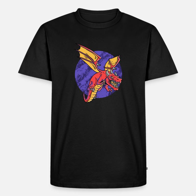 Fantasy RPG Dragons Magic Dungeon - Männer Premium Bio T-Shirt - Schwarz
