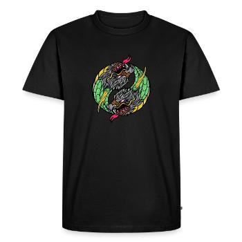 RPG fantastique Dragons Magic Dungeon - T-shirt Premium bio Homme - noir - Devant - Nico (187cm)