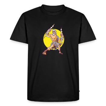 Dieu antique Grec Zeus Mythologie - T-shirt Premium bio Homme - noir - Devant - Nico (187cm)