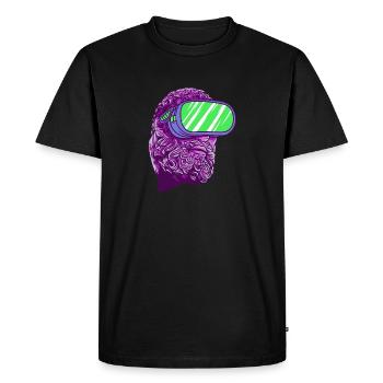 Dieu antique Grec Médiocrètes Mythologie - T-shirt Premium bio Homme - noir - Devant - Nico (187cm)