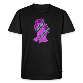 Dieu antique Grec Médiocrètes Mythologie - T-shirt Premium bio Homme - noir - Devant - Nico (187cm)