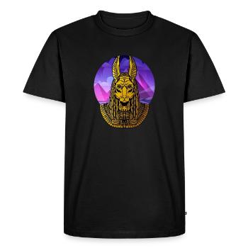 Hieroglyphs Anubis Egyptian Mythology - Men's Premium Organic T-Shirt - black - Front - Nico (187cm)