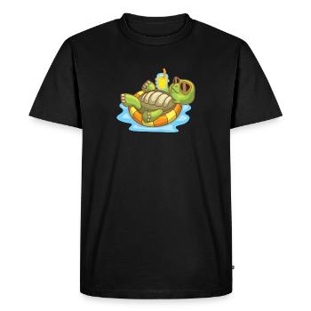 Sea Turtle Ocean Beach Swimming Turtle - Men's Premium Organic T-Shirt - black - Front - Nico (187cm)