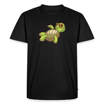 Sea Turtle Ocean Beach Relaxing Turtle - Men's Premium Organic T-Shirt - black - Front - Nico (187cm)