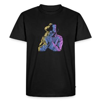 Agent de service Officier Détective - T-shirt Premium bio Homme - noir - Devant - Nico (187cm)
