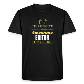 This is What an Awesome Editor Looks Like - Men's Premium Organic T-Shirt - black - Front - Nico (187cm)