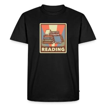 Livre Nerd Apprendre Bibliothécaire Lecture - T-shirt Premium bio Homme - noir - Devant - Nico (187cm)