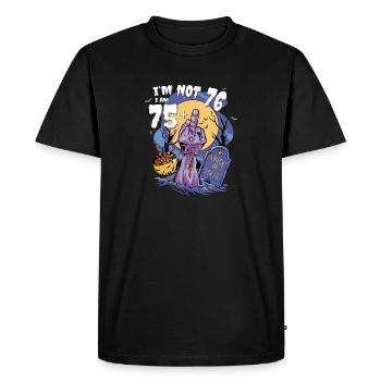 76th Birthday Bash - 75 + Zombie Finger for - Men's Premium Organic T-Shirt - black - Front - Nico (187cm)