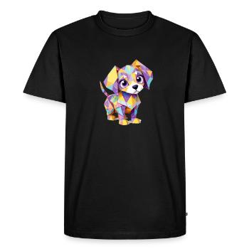 Puppy Playful Adorable Fun Animal Colorful Cute - Men's Premium Organic T-Shirt - black - Front - Nico (187cm)