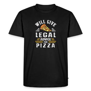Will Give Legal Advice For Pizza Lawyer - Men's Premium Organic T-Shirt - black - Front - Nico (187cm)